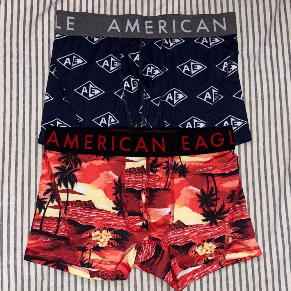 American Eagle Outfitters Navy and Red Boxer Briefs